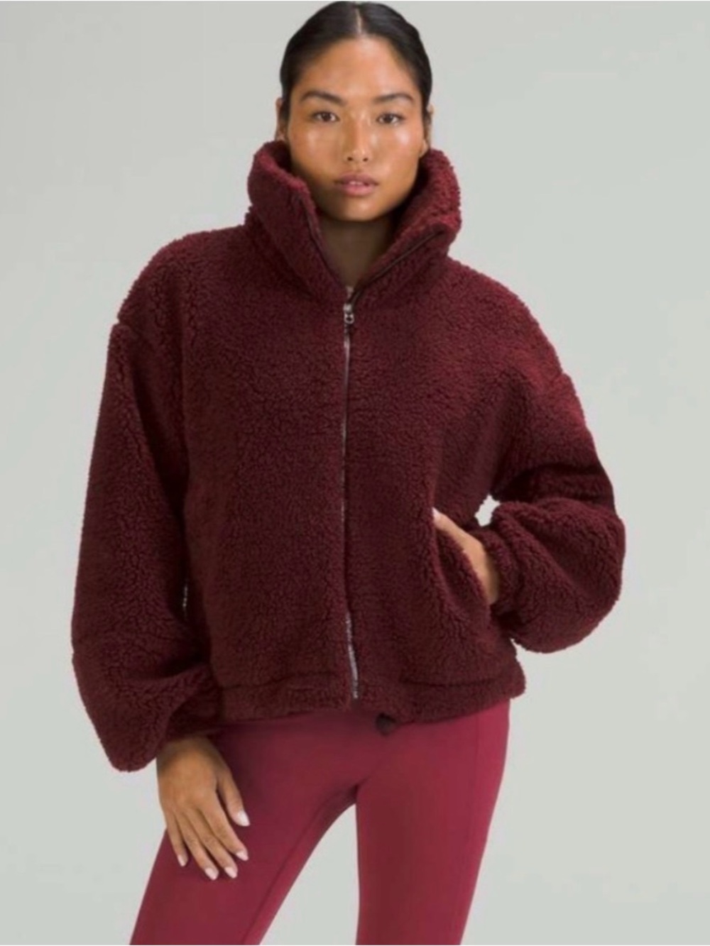 Lululemon Cinchable Sherpa Fleece - Red Merlot